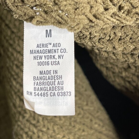 Aerie‎ Oversized Sweater Womens M Olive Green Chunky Knit Relaxed Fit Slouchy - Picture 4 of 11